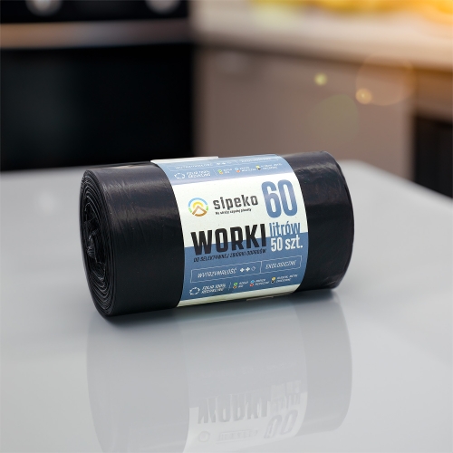 Worki na odpady 60l czarne LDPE a'50 szt