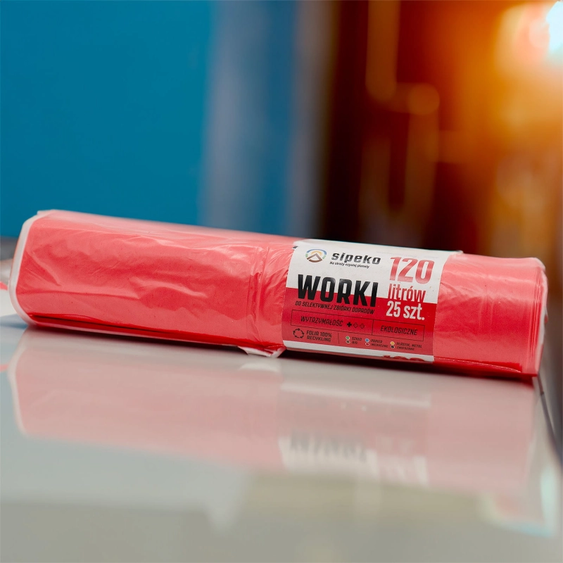 Worki na odpady 120l czerwone LDPE a'25 szt-12535deb9213c5aa7ef33a08f6ac803b