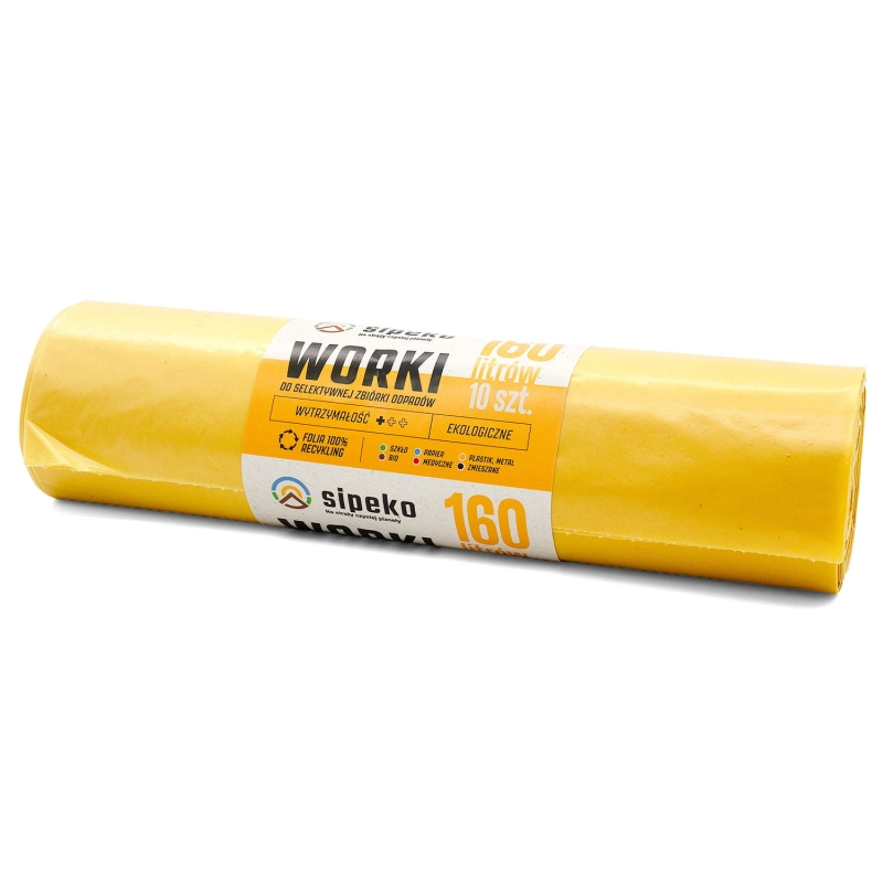 Worki na odpady 160l żółte LDPE a'10 szt-a3a7a335c99c778fe4c3d945dfa0ffd9
