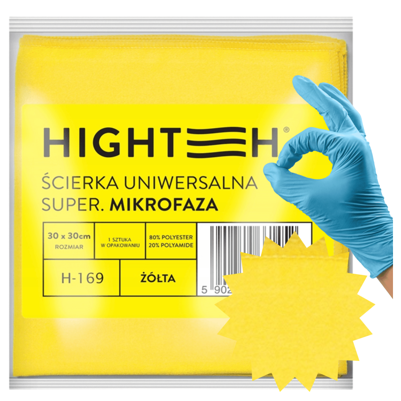 Ścierka z mikrofibry 30x30cm żółta-0f1b85f80b3c3f594869dfb62ccfa3ca