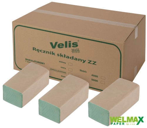 Ręcznik ZZ zielony 4000 szt VELIS RZZZ4