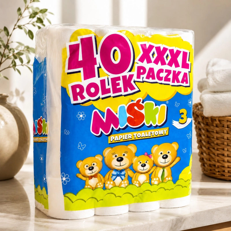 Papier toaletowy Miśki 3 warstwowy 40 rolek-834156f31fee232887eb0262c8ce4728