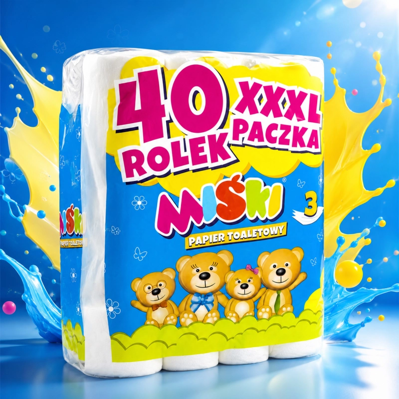 Papier toaletowy Miśki 3 warstwowy 40 rolek-cc81e5705e551abeed1236ace076cece
