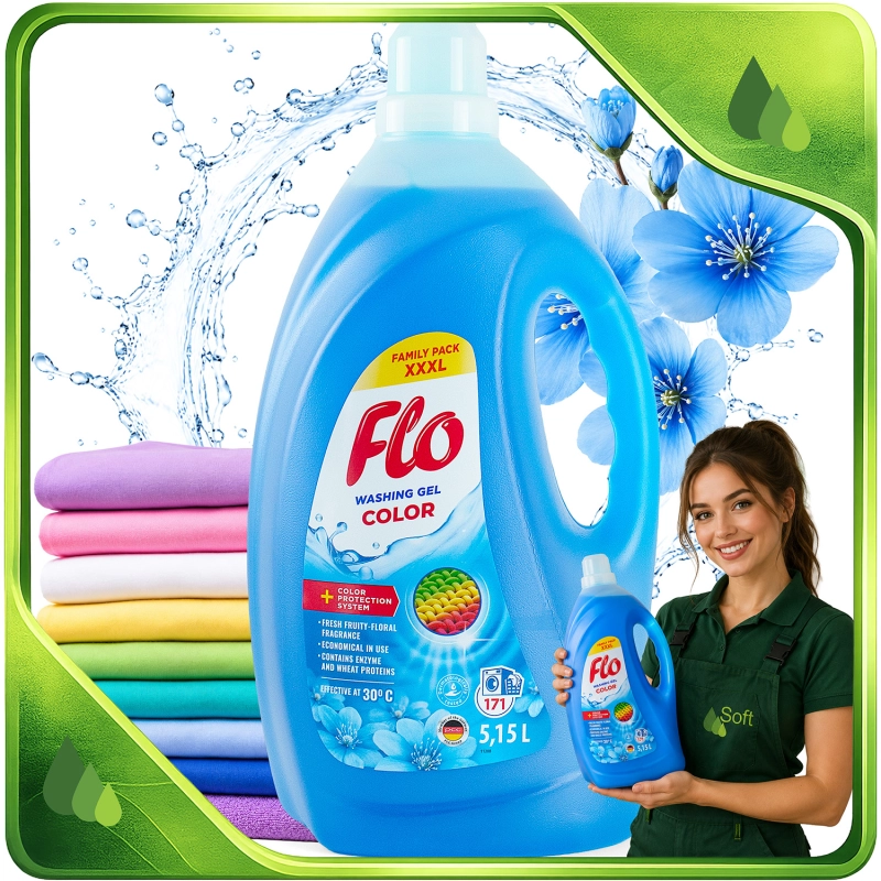 FLO COLOR Żel do prania 5,15L-c99599b8ea3505cbaf0d51358a51b1ad