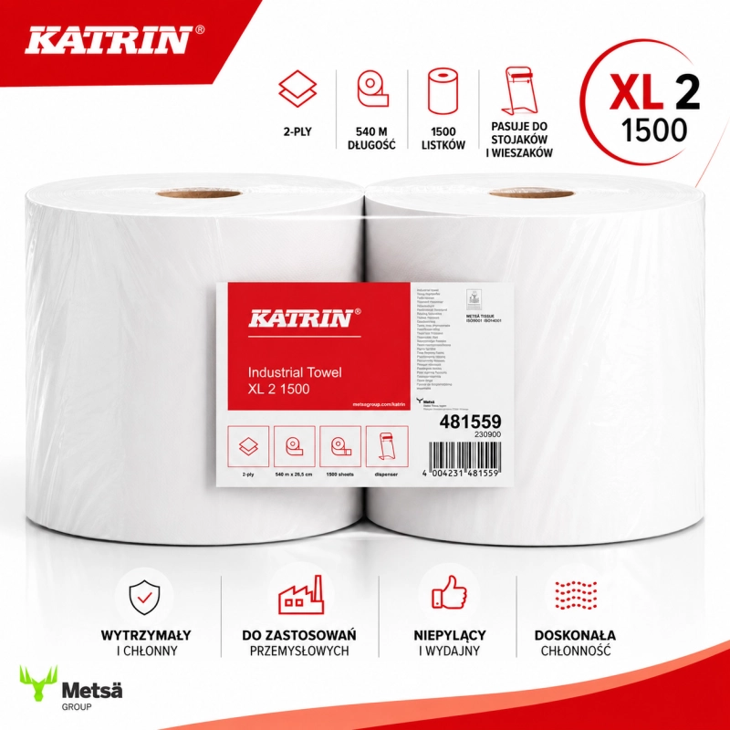 Czyściwo Katrin 2w celuloza XL 2 1500 op. 2 sztuki-282d67d181444abd37abfaf3bf377a13