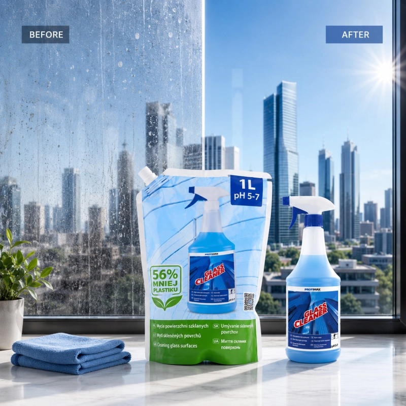 Glass Cleaner do powierzchni szklanych 1l Saszetka-1822ea30a3ce07f1dbb67da1d14aba53