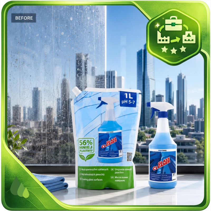 Glass Cleaner do powierzchni szklanych 1l Saszetka-e556771b69538fb3780e3decb5ec6e35