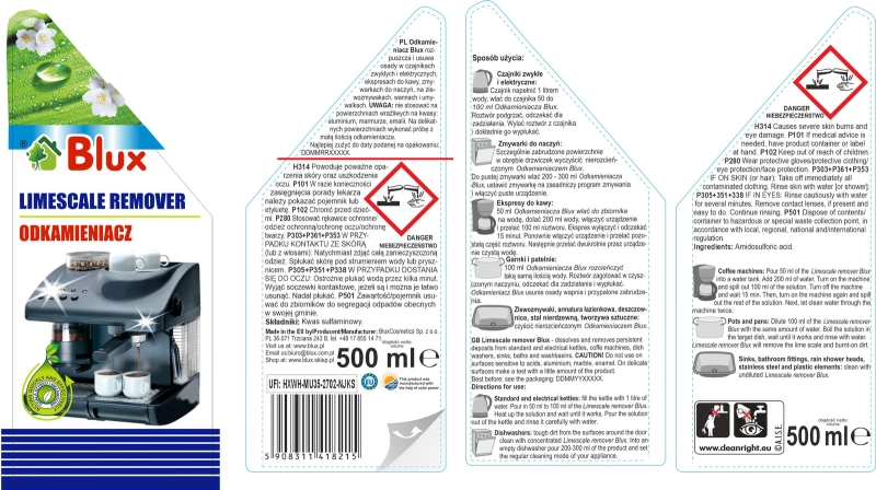 Blux odkamieniacz 500ml-f359c76c9f69273b5ad7ea1c45d88917