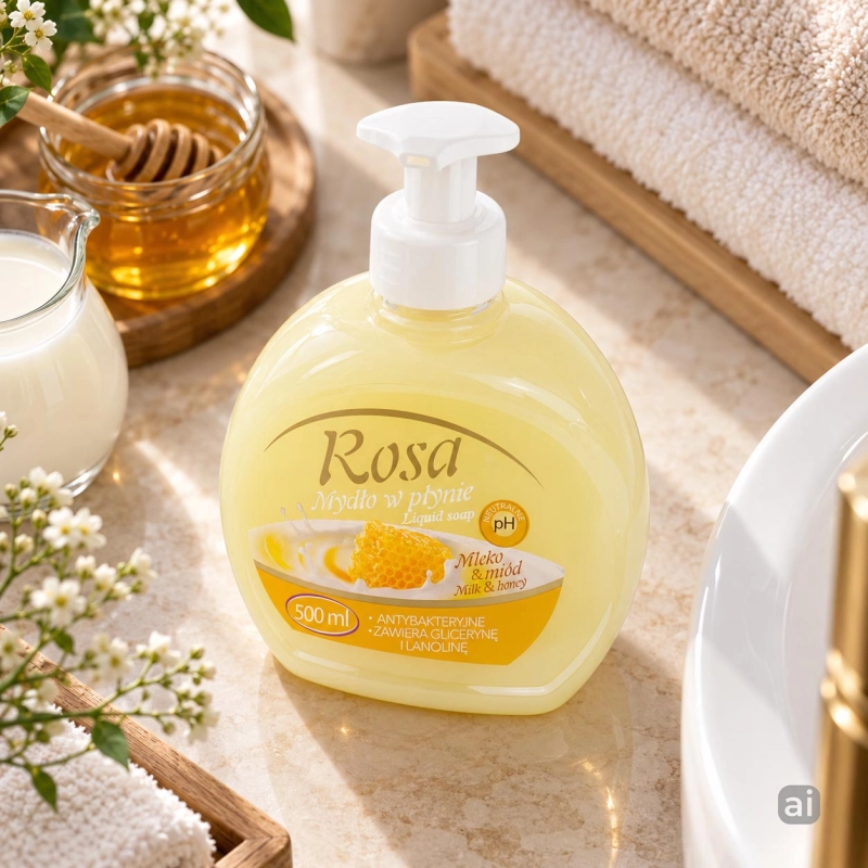 Mydło w płynie z dozownik 500 ml Rosa Mleko i miód-b5d54cbdaf169a9827afc9cde4684207