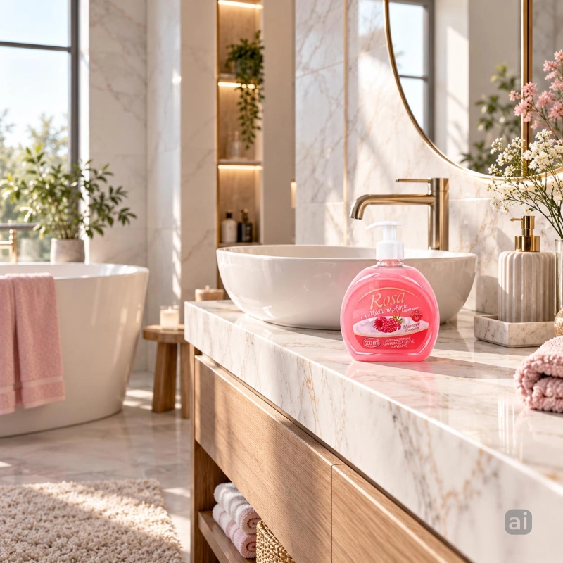 Mydło w płynie z dozownikiem 500 ml Rosa Malina-8e2d29492d92f5cbb993d46b4541ee8b