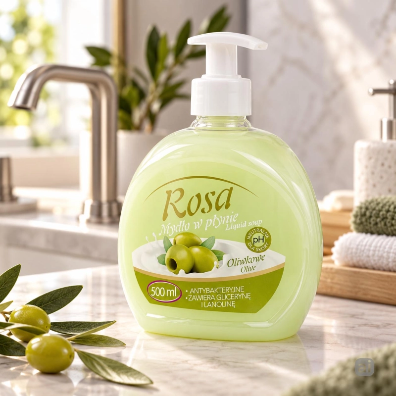 Mydło w płynie z dozownikiem 500 ml Rosa Oliwka-9b0abbefe4b150dae3035fed3a4506c5