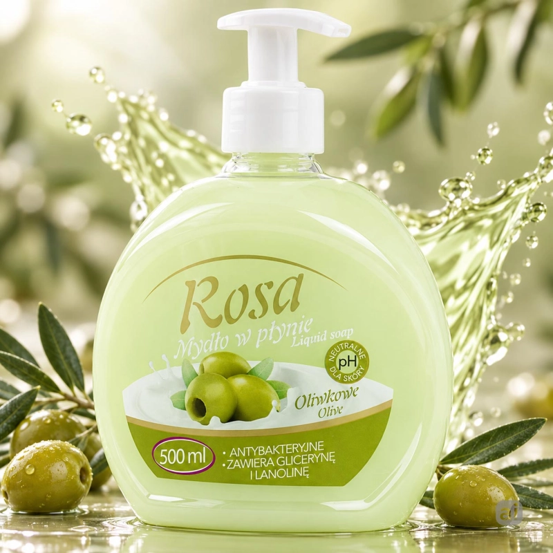 Mydło w płynie z dozownikiem 500 ml Rosa Oliwka-1eca4b6a0f9e38ad9bccf30493d85120