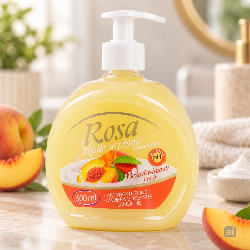 Mydło w płynie z dozownik 500 ml Rosa Brzoskwinia-9f456d5b5106cbc359dacab6e21e540f