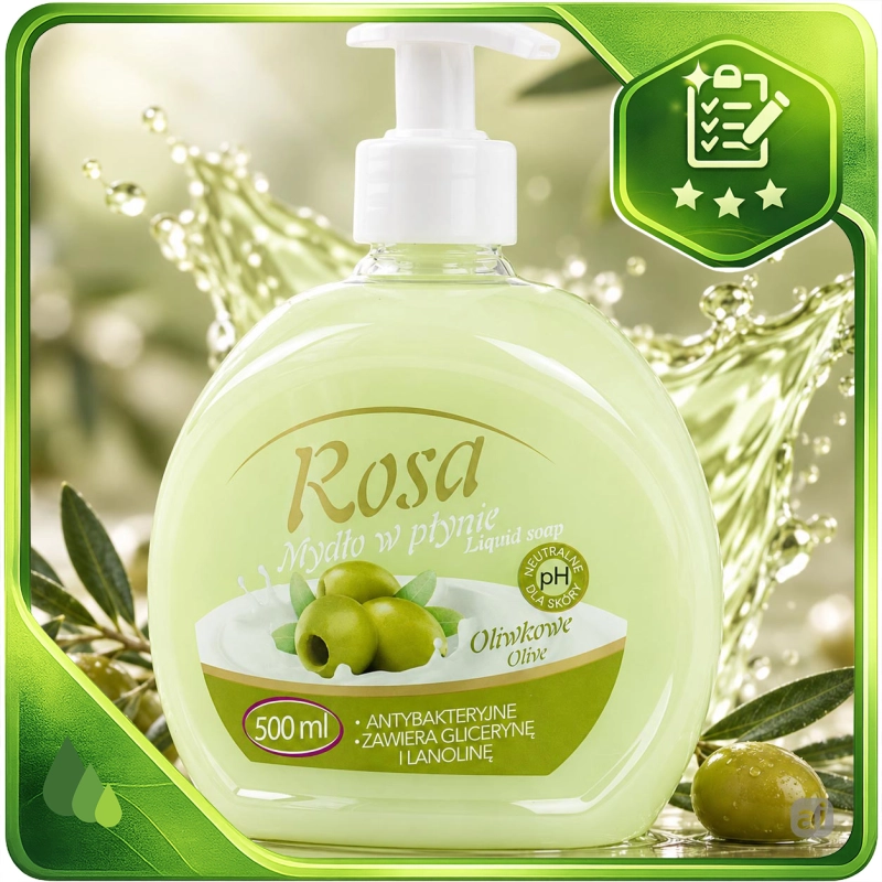 Mydło w płynie z dozownik 500 ml Rosa Oliwka-d924e57891df8e90b5c8d23b2fe9aece