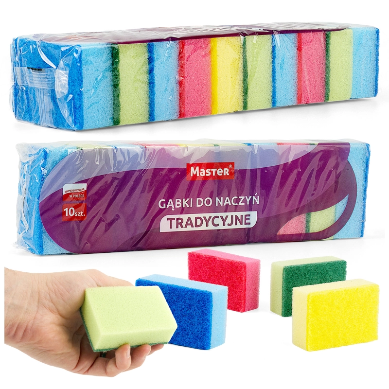 Zmywak gąbka 80x55, 10 sztuk MASTER S059-be98438aba4d5997d8c5941e99a0a6bc