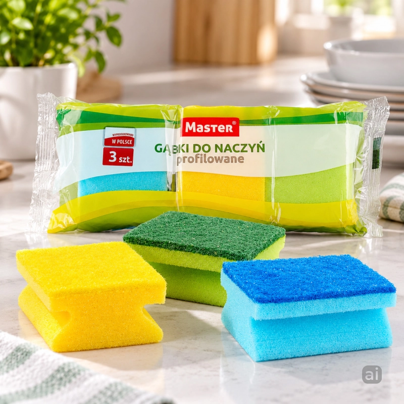 Gąbki do naczyń, zmywaki profilowane Master, 3 szt.-8a1f2c29135762e75916e06b91358815