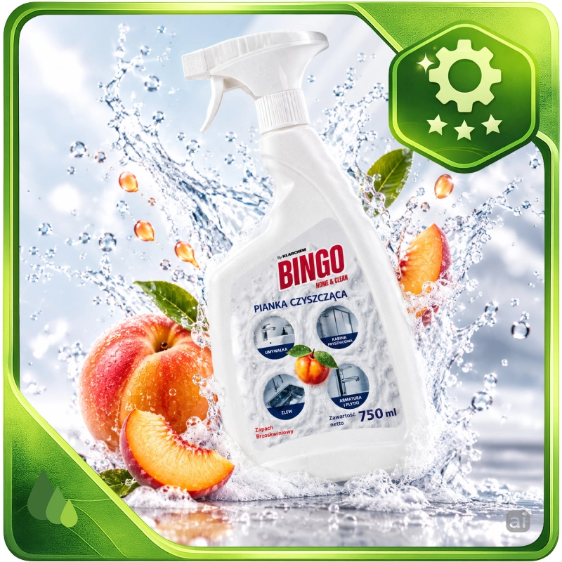 Bingo pianka do łazienek 750 ml zapach brzoskwini -b1aae26e720457bb118544e7cbc6a36d