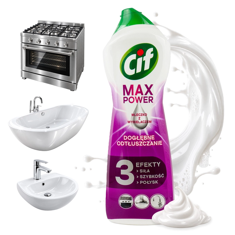 Cif Max Power mleczko z wybielaczem, odtłuszczające 1001 g-71a23498d4d4f543aa520dca76042520
