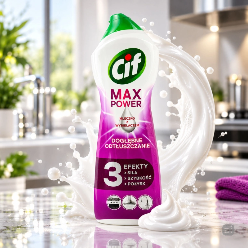 Cif Max Power mleczko z wybielaczem, odtłuszczające 1001 g-34502c7e144af3d629e46fcf613c795f