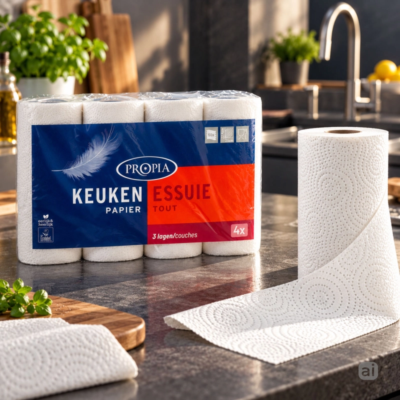 Ręcznik papierowy kuchenny 3-warstwowy celulozowy, 4 rolki, 50 listków-596ad538f7237d123009ad10741a3955