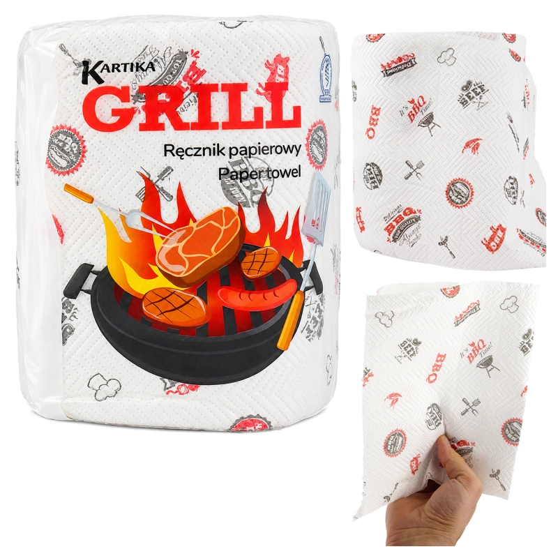 Ręcznik papierowy Kartika Grill Decor, 3-warstwowy, 210 listków-1eca0348ee7b28a1692ec6a10a3be7bf