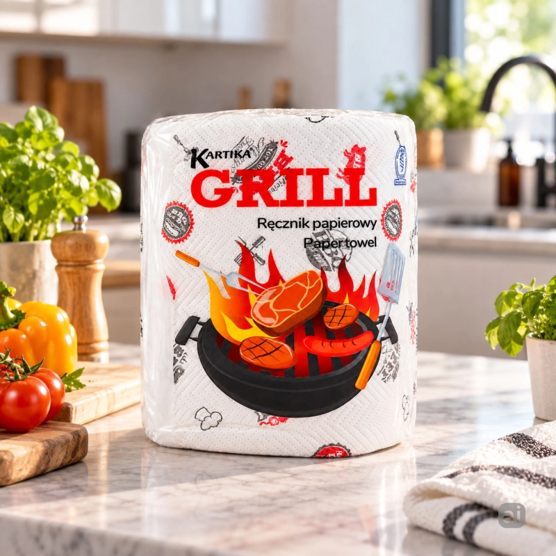 Ręcznik papierowy Kartika Grill Decor, 3-warstwowy, 210 listków-45acb72bbe58e88c0c6030ff85b24bac