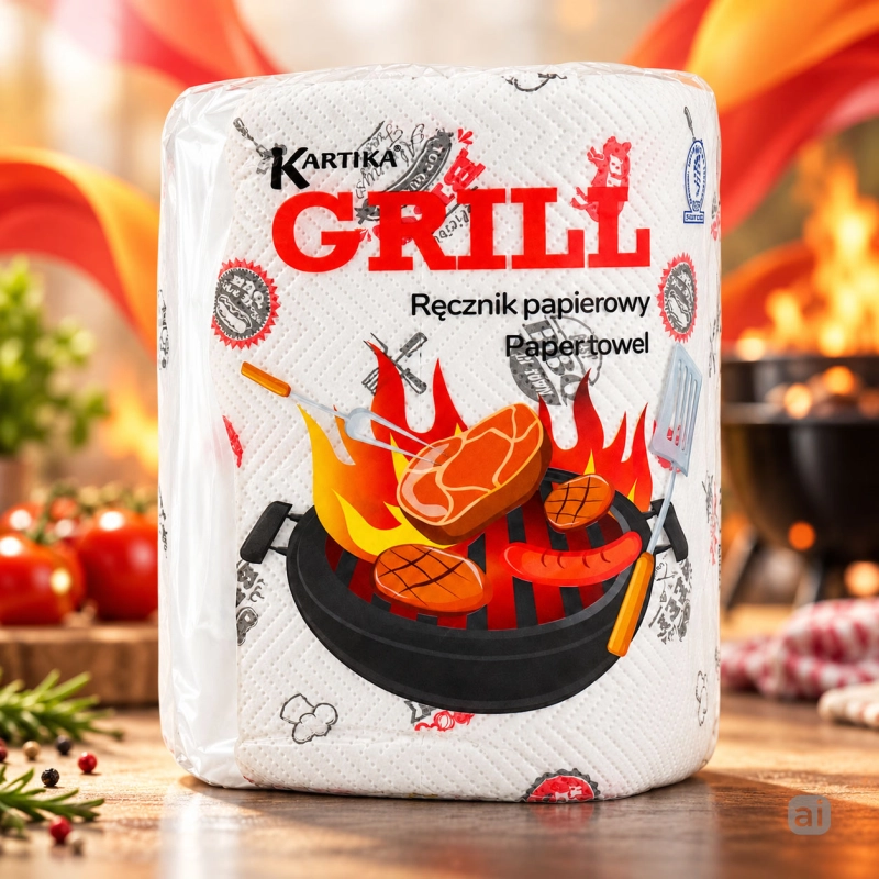 Ręcznik papierowy Kartika Grill Decor, 3-warstwowy, 210 listków-ed75c4a925b3175ca4f043a8a05d01f9