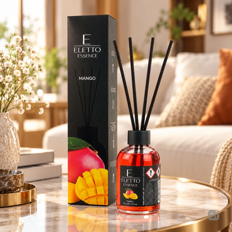 Eletto dyfuzor zapachowy Mango 110 ml z patyczkami rattanowymi-bf8d47c65107e162c4da34f26536fd20