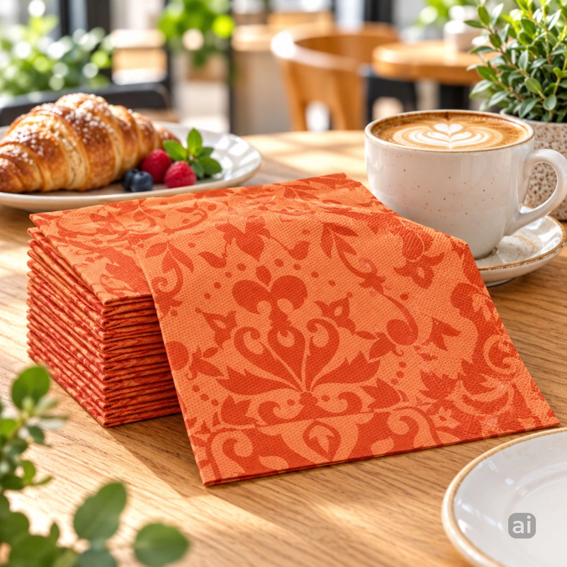 Serwetki Decosoft Victorian terakota 40x40 cm, składane 1/4, 50 szt.-fd3a52284f34b7a23fb0670b94c70ecb