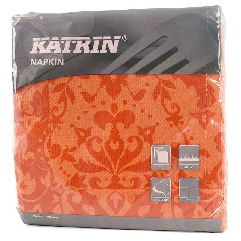 Serwetki Decosoft Victorian terakota 40x40 cm, składane 1/4, 50 szt.-75427c88c2703c665031ac46bb083b7c