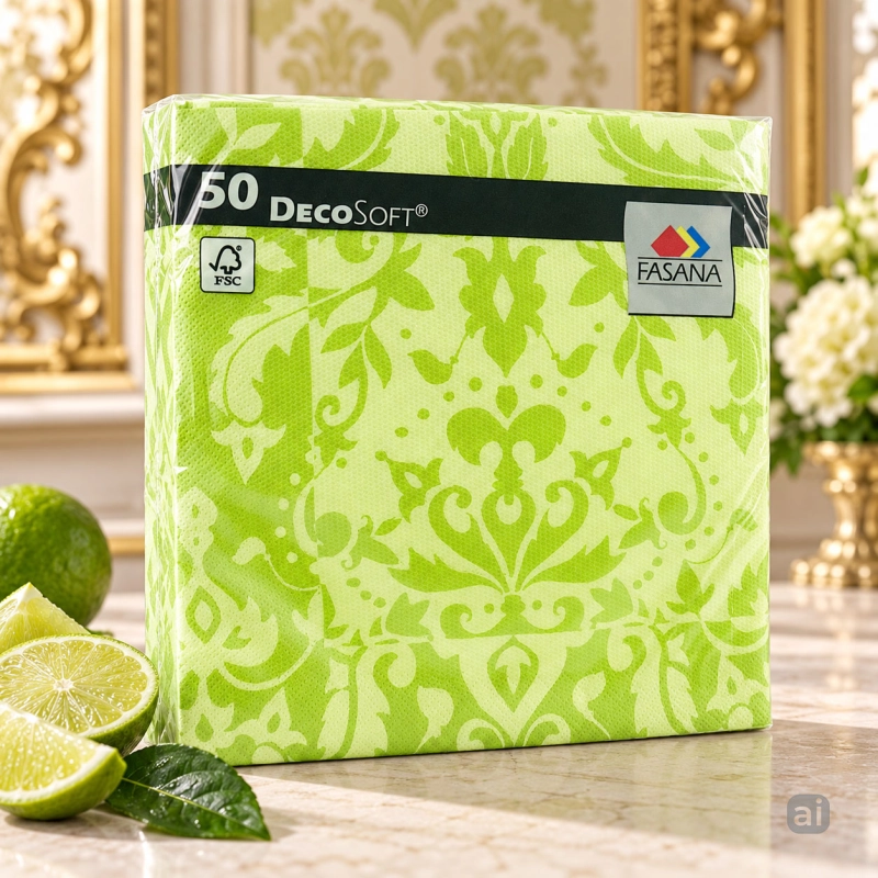 Serwetki Decosoft Victorian 40x40 cm limonkowe, 50 szt.-561257780cefa635074318cf414ec6c8