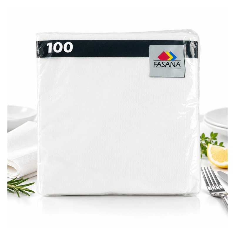 Serwetki papierowe Fasana Snack 33×33 cm 1/4 białe, 100 szt.-9bae2df6cdec6e7c7daaffe5eeb39793