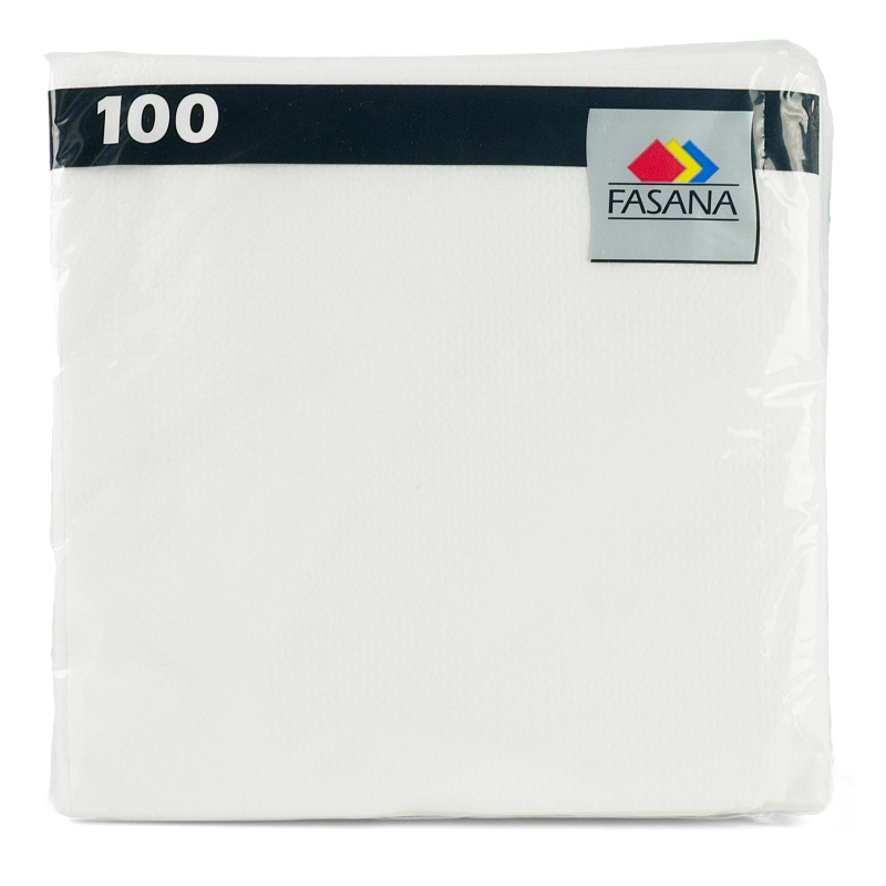 Serwetki papierowe Fasana Snack 33×33 cm 1/4 białe, 100 szt.-691e81ce55e4bc3627414f1f2a8e0d5f
