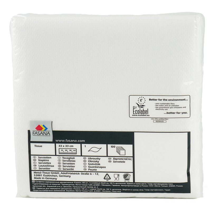 Serwetki papierowe Fasana Snack 33×33 cm 1/4 białe, 100 szt.-742ebfcf1722193981df39143cbb530c