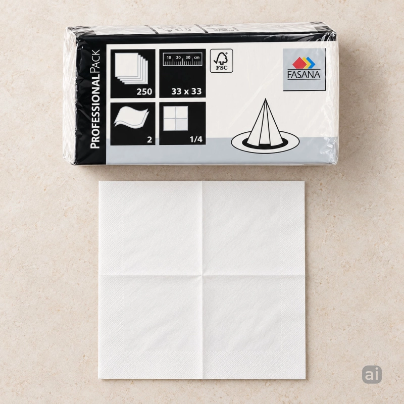 Serwetki Fasana Lunch 2-warstwowe 33x33 cm białe, 250 szt.-793c8b06b4acce4553d1ef3f2b86546c