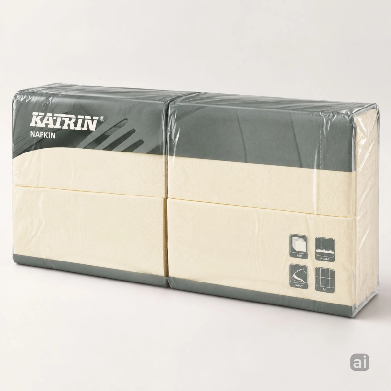 Serwetki papierowe Katrin 40x40 cm, 3-warstwowe, składane 1/8, kremowe, 250 szt.-31ce69aa0fa19bffd05dcaae368badb1