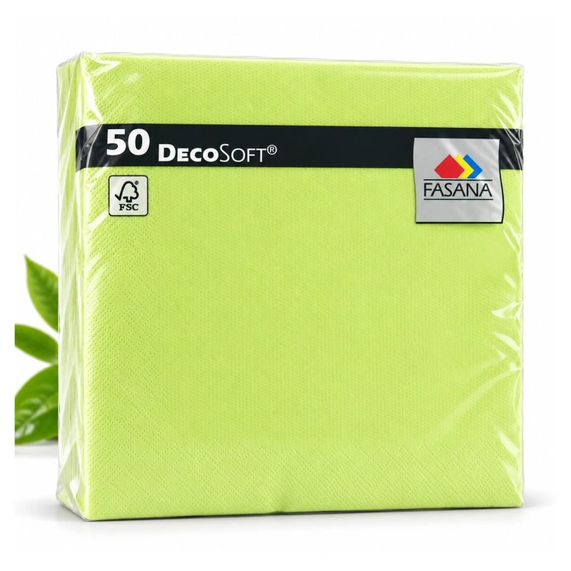 Serwetki Fasana Deco 40 × 40 cm, limonkowe, 50 szt.-cdd6d26e0b708337f71073be2e6efb07