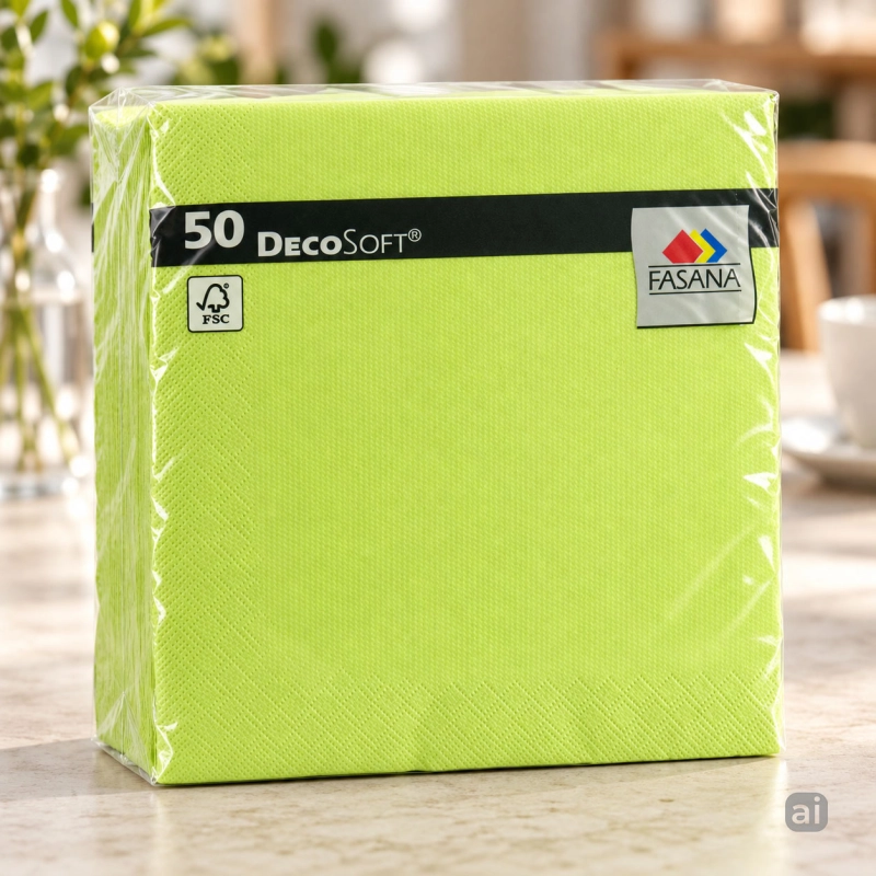 Serwetki Fasana Deco 40 × 40 cm, limonkowe, 50 szt.-e4a513ba757bb6d45e9b013a3ed05846