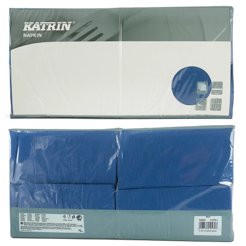 Serwetki Katrin 40 × 40 cm, 2-warstwowe, niebieskie, 250 szt.