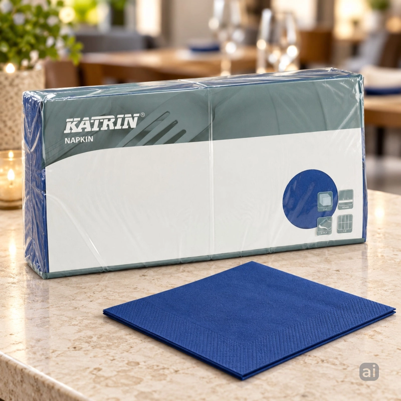 Serwetki Katrin 40 × 40 cm, 2-warstwowe, niebieskie, 250 szt.-057f2073144fd7cb041f16709fd234e4