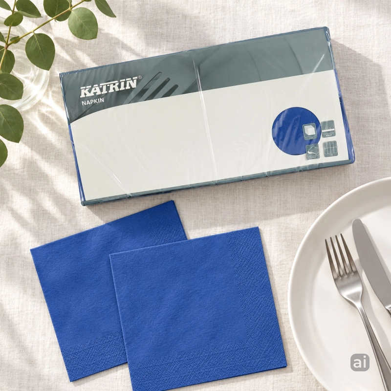 Serwetki Katrin 40 × 40 cm, 2-warstwowe, niebieskie, 250 szt.-e18eeeb5916ed567c6bf37f31e432b9b