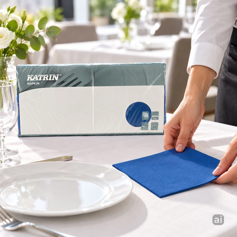Serwetki Katrin 40 × 40 cm, 2-warstwowe, niebieskie, 250 szt.-66cb1efbd330beb847b3f0c04d96ae10