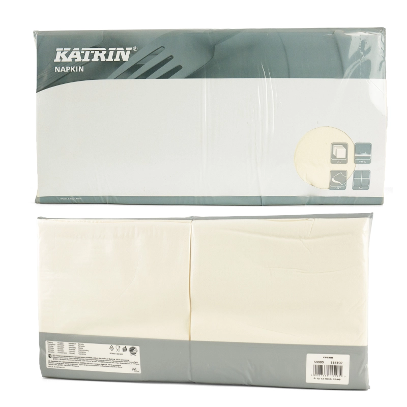 Serwetki Katrin Dinner 40x40 cm, 2-warstwowe, kremowe, 250 szt.-b81fd2472bd31e979dae7d09120a8ca0