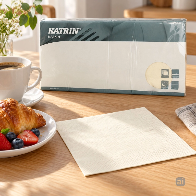 Serwetki Katrin Dinner 40x40 cm, 2-warstwowe, kremowe, 250 szt.-66185fad6b46d230b029134c12030449
