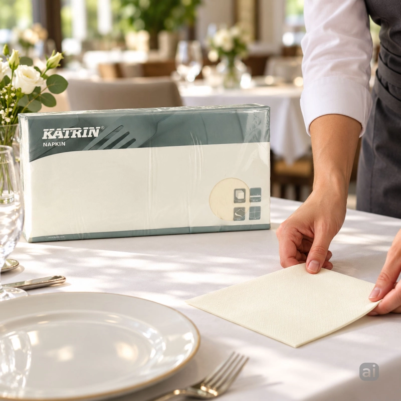 Serwetki Katrin Dinner 40x40 cm, 2-warstwowe, kremowe, 250 szt.-dd93919f41e011539540da0a6353e8b0