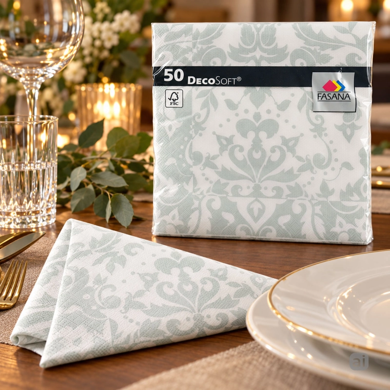 Serwetki gastronomiczne Decosoft Victorian 40x40 cm białe 50 szt.-3f2acd923b73e01f7584f8810bdcd053