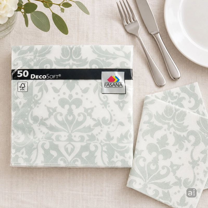 Serwetki gastronomiczne Decosoft Victorian 40x40 cm białe 50 szt.-a1a0278cb9315daf539263cdf2c838a9