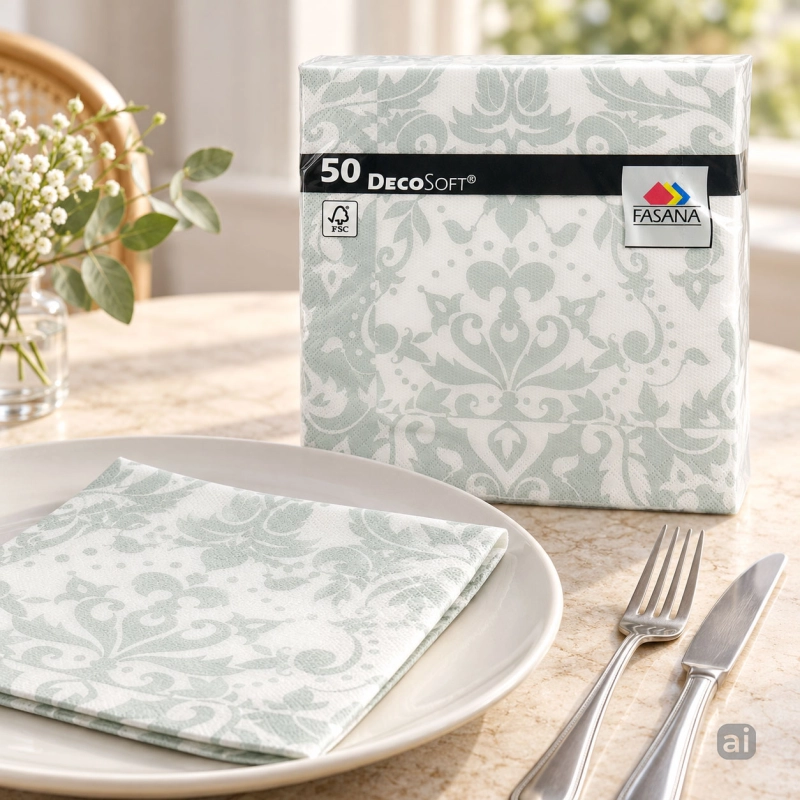 Serwetki gastronomiczne Decosoft Victorian 40x40 cm białe 50 szt.-924aed6992ff43fe84261a5083267595