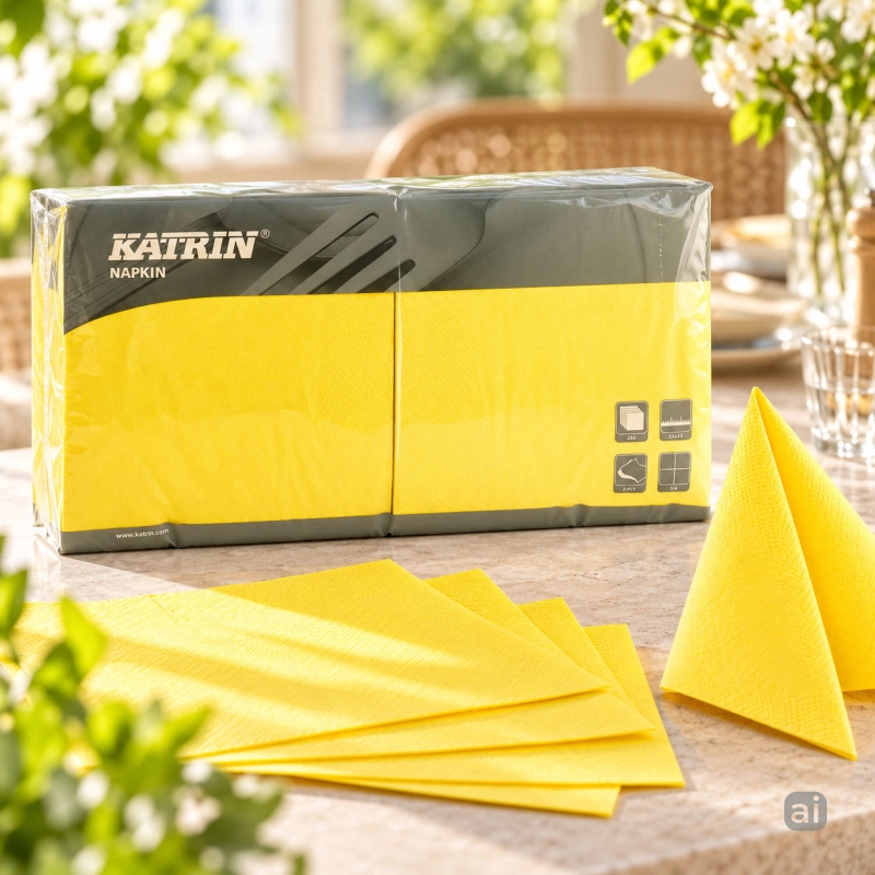 Serwetki Katrin Lunch 33x33 cm, 2-warstwowe, żółte, 250 szt.-225928814cfcd2e2383226db377ad2d2