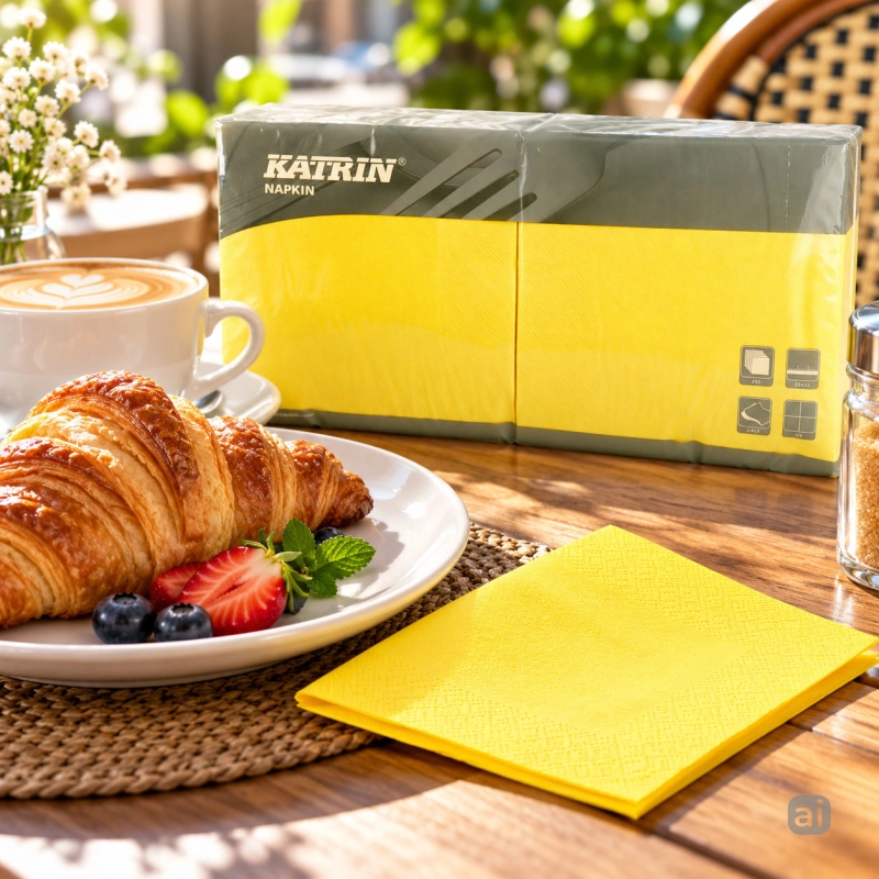 Serwetki Katrin Lunch 33x33 cm, 2-warstwowe, żółte, 250 szt.-da249183762b1abce4c4941aa83fe217